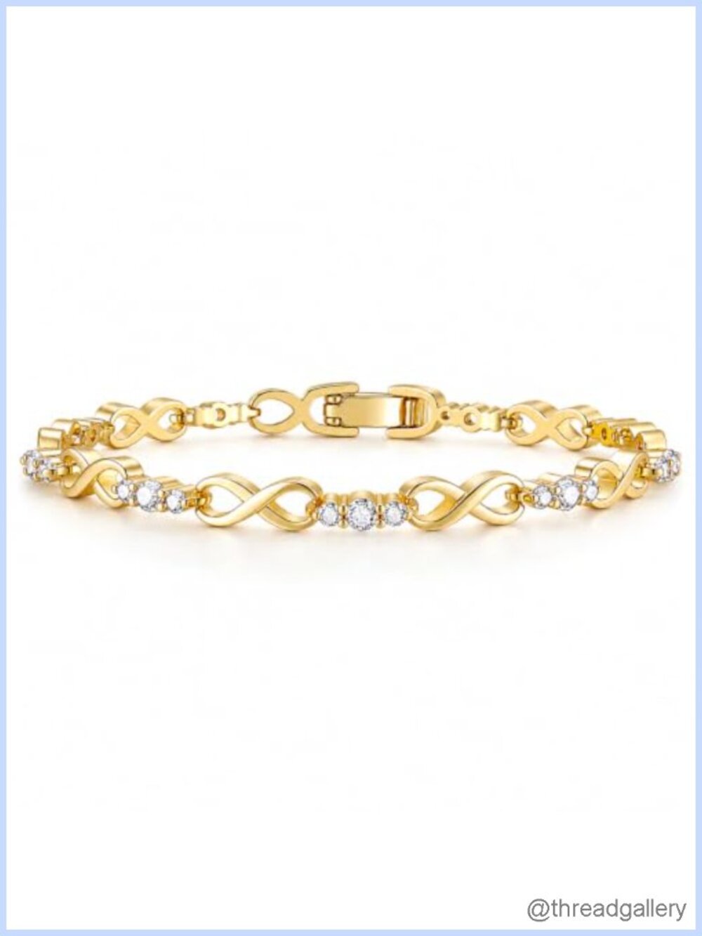 Dainty 14K Gold Plated Heart CZ Tennis Bracelet for Women